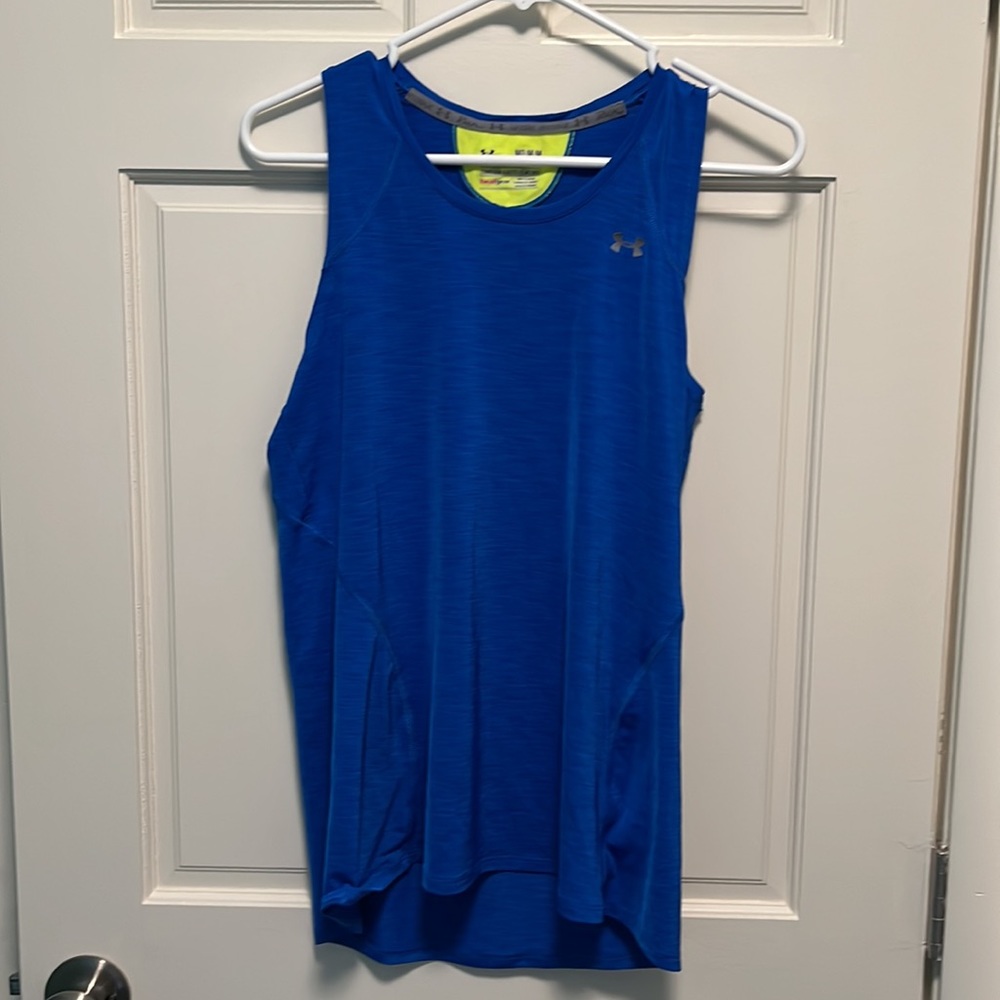 Blue Under Armour Semi Fitted Heat Gear Tank
